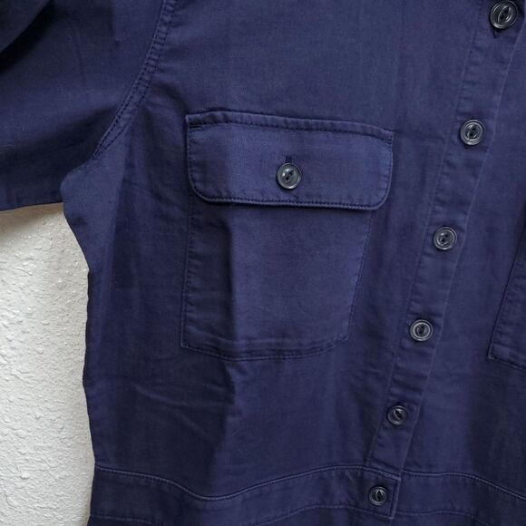 NWT OUTERKNOWN Navy Linen Organic Cotton Blend S.E.A. Long Sleeve Jumpsuit Suit - Picture 13 of 16